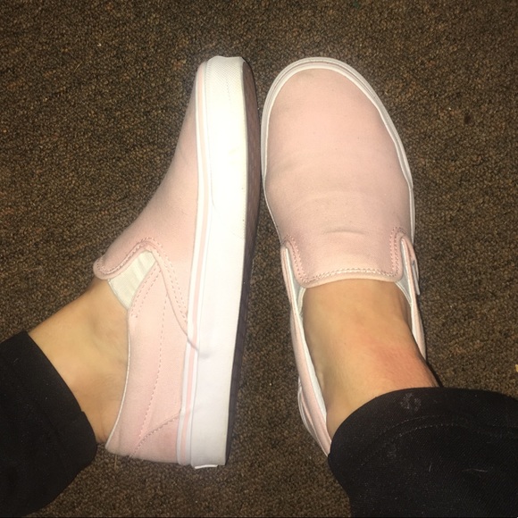 light pink vans slip ons